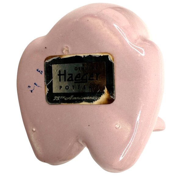 VTG Royal Haeger ceramic Pink Bear Planter Original Sticker MCM 75th Anniversary - Picture 9 of 9